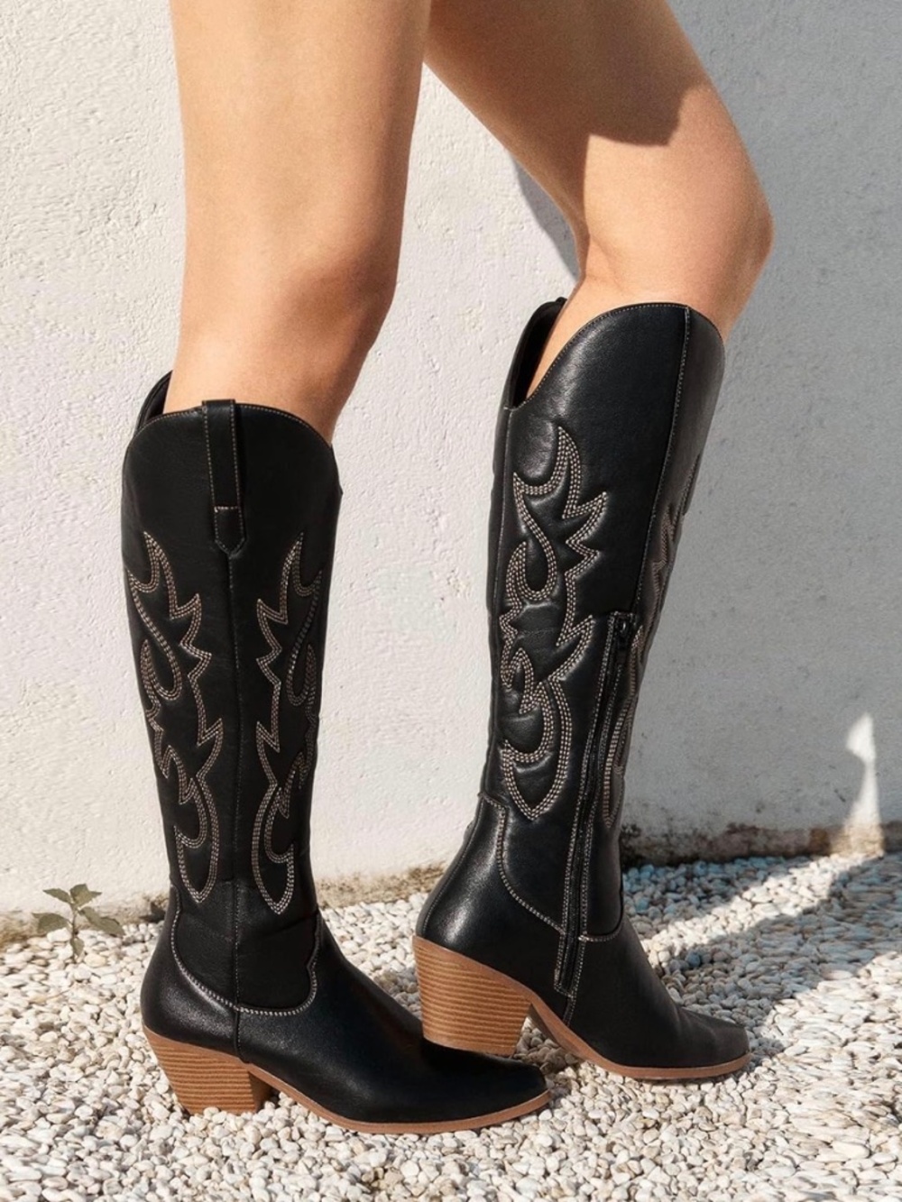 Black Cowboy Boots Size 9